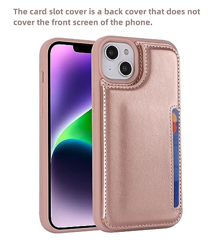 iCoverCase Compatible with iPhone 14 Plus Phone Case with Card Holder, Wallet Case for Women Men RFID Blocking PU Leather Protective Case 6.7 Inch (Rose Gold) - color: Rose Gold
