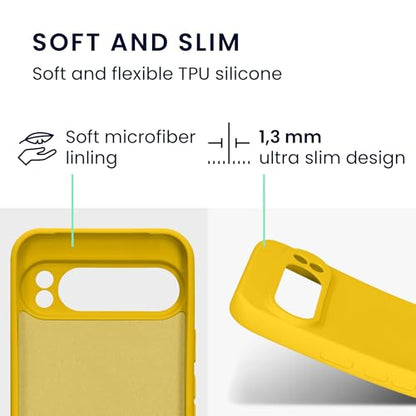kwmobile Case Compatible with Google Pixel 9 Pro XL Case - Protective Slim TPU Cover with Soft Matte Finish - Radiant Yellow - color: Radiant Yellow