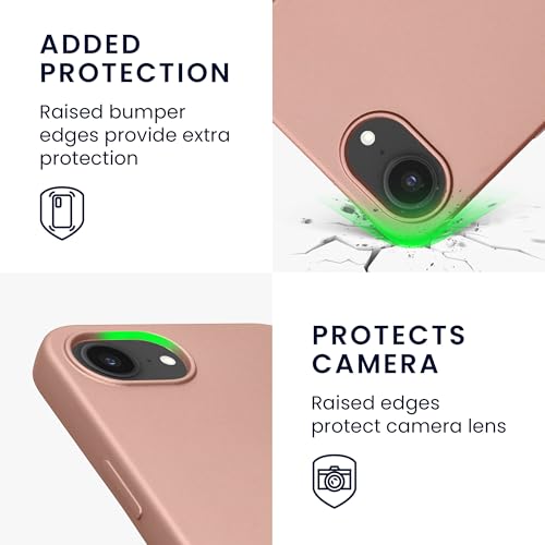 kwmobile Case Compatible with Apple iPhone 17e / iPhone 16e Case - Soft Slim Protective TPU Silicone Cover - Metallic Rose Gold - color: metallic rose gold