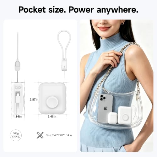 20000mAh Magnetic Power Bank for Apple Watch, 22.5W PD Fast Charging - color: White