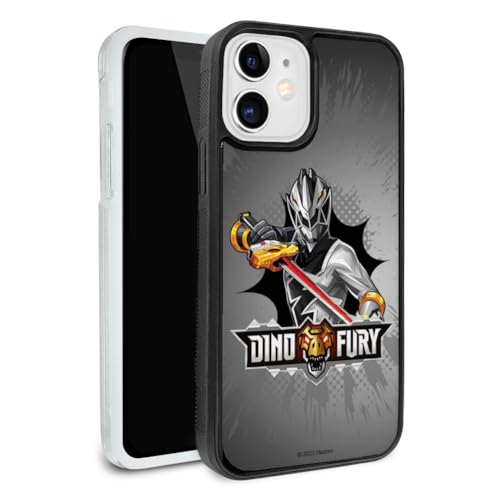 Power Rangers Dino Fury Black Ranger Protective Slim Fit Hybrid Rubber - color: iPhone 12 | 12 Pro (Fits 6.1 Inch Display)