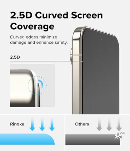 Ringke for Google Pixel 10 Pro XL Screen Protector [Easy Slide, 2 Pack] | Easy Installation with Alignment Tool, Case Friendly Premium 9H Hardness Tempered Glass - size: Pixel 10 Pro XL