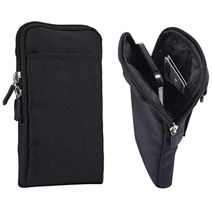QBYVQQN Cell Phone Waist Belt Holster Mens, Waterproof Zipper Crossbody Smartphone Shoulder Messenger Bag Wallet Sling Bag - color: Black, size: 6.9 INCH