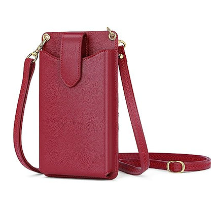 Peacocktion Small Crossbody Cell Phone Purse for Women, Lightweight Mini Small Crossbody Bags for Women with Card Slots - color: 26-burgundy