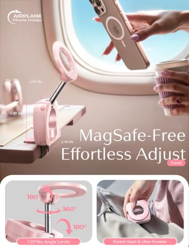 LISEN Airplane Travel Essentials for Flying Airplane Phone Holder for Desk - color: Pink