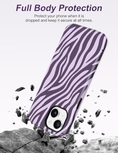 Jusy Magnetic Zebra Phone Case for iPhone 17 Pro Max,Purple | Compatible with MagSafe, Cute Aesthetic Zebra Design, TPU and PC Protective Shockproof Cover - color: Purple
