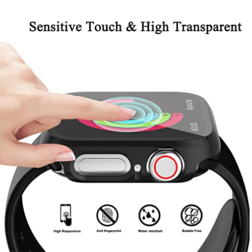 [12 Pack] Case Compatible with Apple Watch Series 9 8 7 45mm with Tempered Glass Screen Protector, Full Coverage Bumper Hard PC Protective Cover for iWatch Series 9 8 7 45mm Accessories | Ultra-Thin HD Tempered Glass Screen Protector Cover Scratch Resista