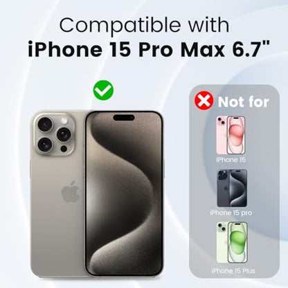 for iPhone 15 Pro Max Case, Dual Layer Shockproof Full Body Cover Military Grade Drop Protection Heavy Duty Protective Phone Case for Apple iPhone 15ProMax 6.7 inch (Grey/Rose) - color: Grey/Rose