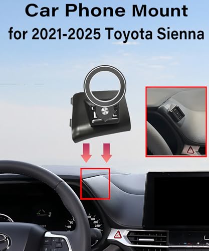 Car Phone Holder for Toyota Sienna 2021-2025 Accessories Adjustable Cell Phone Mount Compatible with MagSafe Hands-Free 360 Degree Rotation Does Not Affect Air Vent