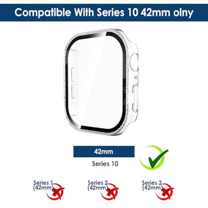 Simpeak 5Pack Bling Screen Protector Case Compatible with Apple Watch 38mm 42mm 40mm 44mm 41mm 45mm 46mm, Screen Case Compatible with iWatch Series 11 10 9 8 7 6 5 4 3 2 1 (42mm(Series10)) - size: 42mm(Series11/10)