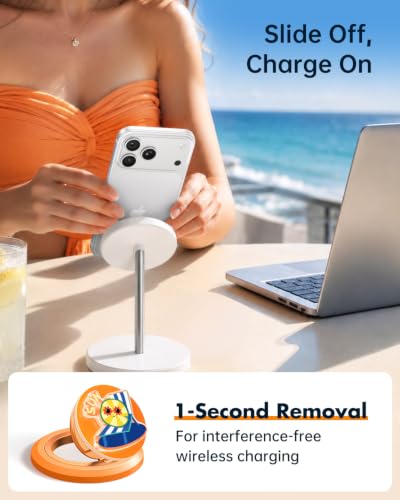 SYNCWIRE Magnetic Phone Ring Holder, for MagSafe Phone Grip Stand Kickstand - color: Mood-Sunset Orange