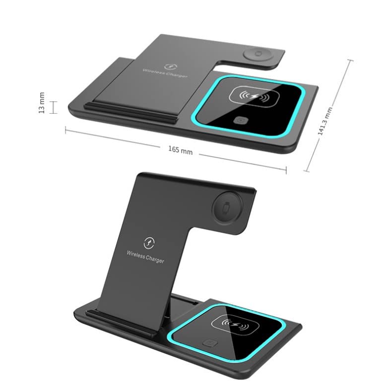 ALFOINE 3 in 1 Wireless Charging Station 15W for iPhone, iWatch and Android