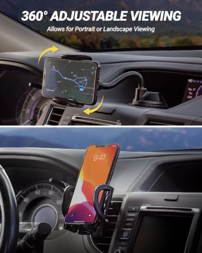 Scosche IHW10-SP1 4-in-1 Car Phone Holder Windshield, Dashboard, Vent, Cup Mount with Suction Cup | Dash, Vent or Windshield Mount | Stick Grip Suction Cup Base | Non-Magnetic | Black - size: 1 Pack, style: Window / Dash / Cup / Vent