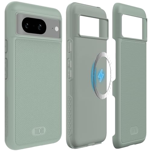 TUDIA MergeGrip [Magsafe Compatible] Designed for Google Pixel 8 Case (2023) - Dual Layer [Military Grade] Shockproof Slim Rugged Tough Heavy Duty Phone Cases - Green Lily - color: Green Lily, size: Magnetic Pixel 8