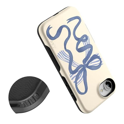 Casely iPhone 16e Case | Heartstrings | Blue Bow | Bold Protective Design | Compatible with MagSafe - color: Heartstrings | Blue Bow