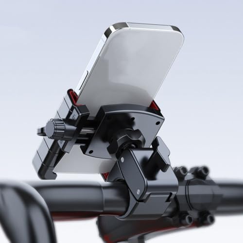 Motorcycle Phone Holder Mount with Vibration Dampening Shock Absorption Phone Bracket Base for Motorbike Navigation and Riding Use