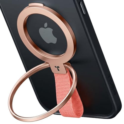 TORRAS (Gen6.0) Magnetic Phone Grip Ring Holder Kickstand, Rose Gold - color: Rose Gold w/ Braided Nylon Strap