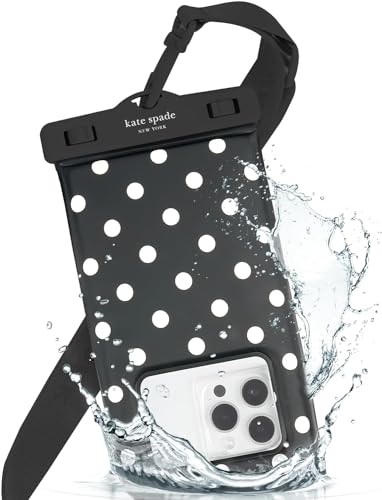kate spade new york IP68 Floating Waterproof Phone Pouch - Picture Dot | Stylish Touchscreen Floating Waterproof Phone Case w/Crossbody Lanyard - Fits All Phones -Beach Cruise Ship Travel Essentials - color: Picture Dot