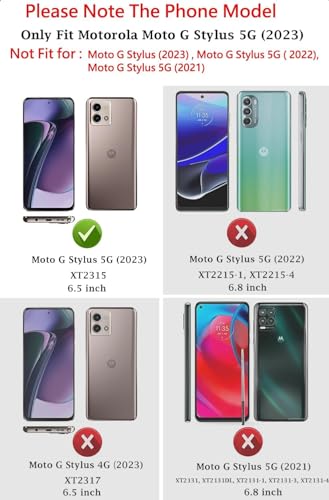 VINVE for Moto G Stylus 5G 2023 Case [Not Fit 4G Version] Slide Lens Cover HD Screen Protector, Military Grade Drop Protection, Magnetic Rotated Ring Holder Kickstand Protective Phone Case (Navy Blue) - color: Navy Blue ,Military Grade 2nd gen.