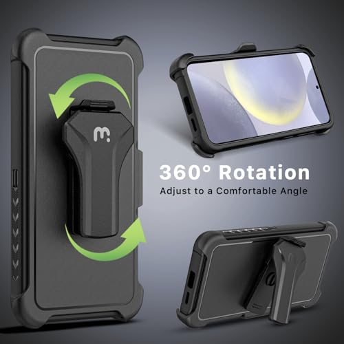 M MYBAT PRO for Samsung Galaxy S24 Plus Case with Belt Clip Holster - color: Black, size: Samsung Galaxy S24 Plus