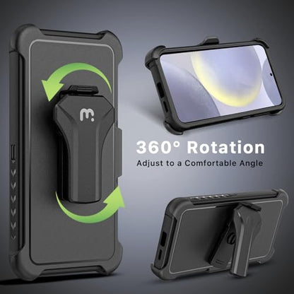 M MYBAT PRO for Samsung Galaxy S24 Plus Case with Belt Clip Holster - color: Black, size: Samsung Galaxy S24 Plus