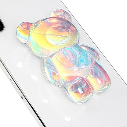 On The Grip 3D Gummy Bear Style Expandable Collapsible Mobile Phone Grip Stand Holder for Smartphone Tablet Cell Phone Accessory (Holographic)