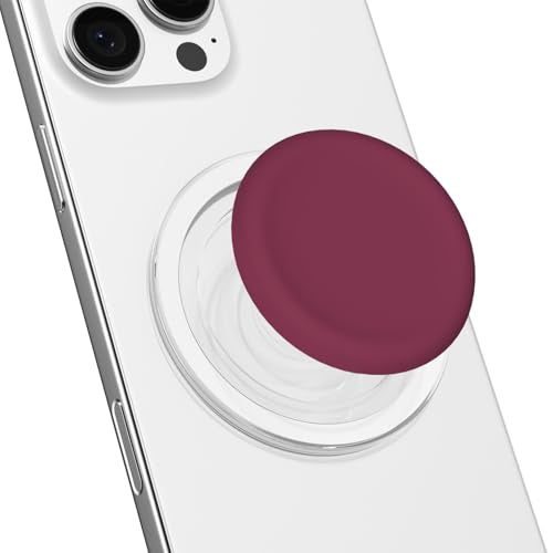 Svanove Silicone Magnetic Phone Grip Compatible with Magsafe Phone Grip Holder, Cute Cell Phones Grips Stand Collapsible Kickstand for iPhone Samsung, Slim Thin Matte Soft Rubber TPU, Burgundy Maroon - color: Burgundy, style: Magnetic
