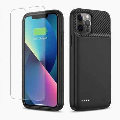 13800mAh Upgraded Battery Case for iPhone 13/14/13 Pro (6.1 Inch), Portable Rechargeable Charging Case with Screen Protector, Slim Protective Extended Battery Pack - Black - size: For iPhone 13/14/13Pro battery case