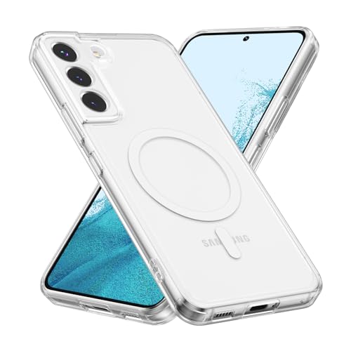 RALEAVO for Samsung Galaxy S22 Plus Case Clear Magnetic Phone Case [Compatible with MagSafe] Slim Transparent Acrylic Hard Back Military Drop Protection Phone Cover,Clear - color: Magnetic & Clear, size: S22 Plus