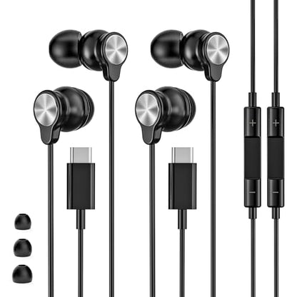 2 Pack USB C Headphones Wired Earbuds for Samsung Galaxy, iPhone 17/16/15 - size: 2 Pack