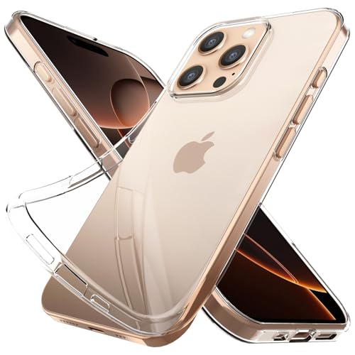 Silicone Clear iPhone 16 Pro Max Case,Ultra Thin with Comfort Grip | Soft Slim-Fit TPU iPhone 16 Pro Max Phone Cover,Non-Slip,Shockproof Protection,Scrath-Resistant - size: iPhone 16 pro max case