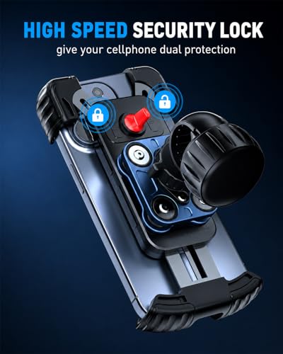 Hiboy Motorcycle Phone Mount Holder - Upgrade Vibration Dampener - 360° Rotatable Bicycle Phone Holder, Bike Scooter Handlebar Phone Clip for 5.1" - 6.8" Smartphones - style: Shock-absorbing