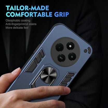 Compatible with Xiaomi Redmi A4/Poco C75/Redmi A3 Pro/14C 4G Phone Case Cover Built-in Stand Shockproof and Drop-Proof [with Tempered Glass Screen Protector] Blue - color: HY-GZS-blue, size: Xiaomi Redmi A4/Poco C75/Redmi A3 Pro/14C 4G