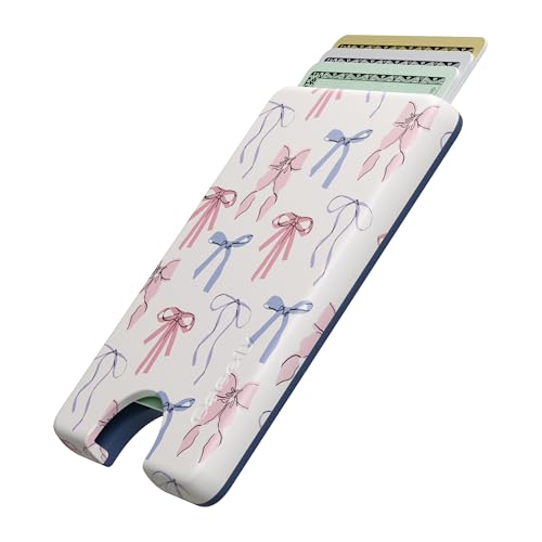Casely MagWallet | Coquette Girlie | Pastel Bows | Slim Wallet Card Holder | Compatible with MagSafe | Soft-Touch Hard Silicone | Holds Up to 3 Cards - color: Coquette Girlie | Pastel Bows