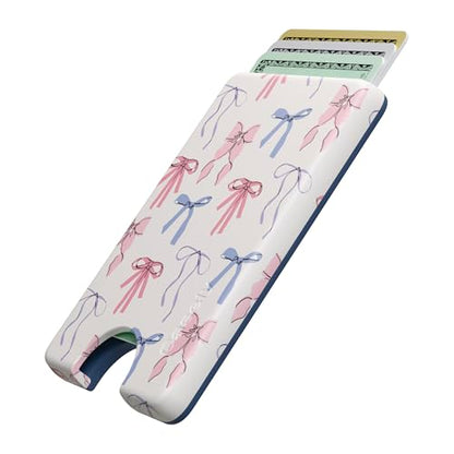 Casely MagWallet | Coquette Girlie | Pastel Bows | Slim Wallet Card Holder | Compatible with MagSafe | Soft-Touch Hard Silicone | Holds Up to 3 Cards - color: Coquette Girlie | Pastel Bows