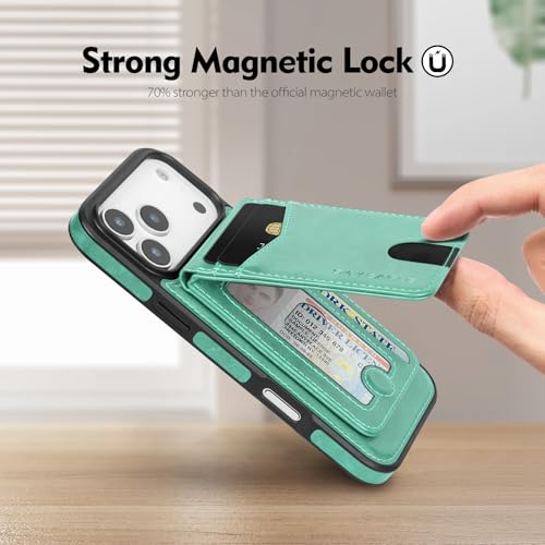 SkyEagle Compatible with MagSafe iPhone 17 Pro Wallet Case,Blue Green - color: Blue Green, size: iPhone 17 Pro - 6.3"