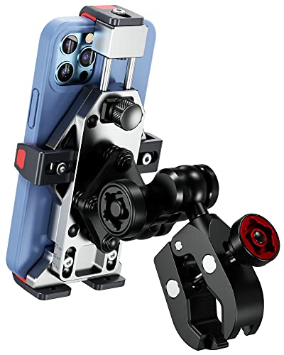 BRCOVAN Anti-Theft Metal Motorcycle Phone Mount with Vibration Dampener
