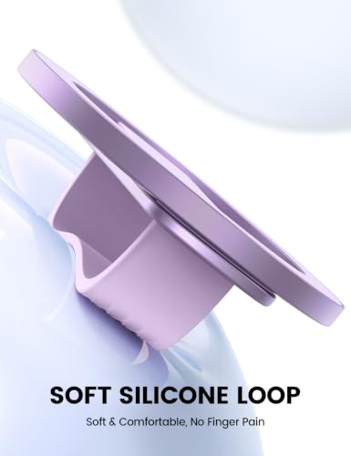 Lamicall Lavender Comfortable Magnetic Phone Finger Loop Grip for MagSafe - color: Lavender - Zinc Alloy - Silicone Grip