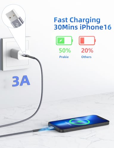 USB C Cable 10FT 2Pack Long USB A to USB C Charger Cables iPhone USBC Cable - color: Grey, size: 10FT, style: USB A to USB C