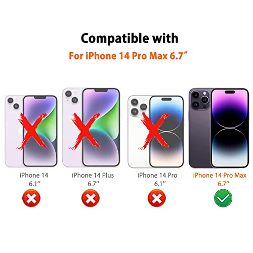 Leather Wallet Phone Cases Compatible with iPhone 14 Pro Max Case with Card Holder Men 6.7'' 2 in 1 Detachable Back Cover (Black,IP 14 Pro Max) - color: Black, size: IP 14 Pro Max