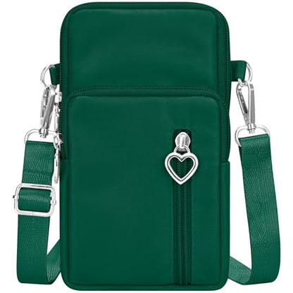 YINHEXI Small Crossbody Bags for Women Trendy, Mini Triple Compartment Cell Phone Crossbody Wallet Purses - color: Dark Green-2