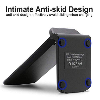 Fast Wireless Charger Stand for Samsung Galaxy S25 S24 S23 S22 Ultra/S21/Note 20/S20/S10+/S10e/S9/ S8+/S7 Edge Note 9/8 Qi Charging Dock for iPhone 17 16 15 14 13 12 11 Pro Max Mini Xs Xr 8 Plus SE