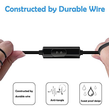 SourceTon 3 Packs Wired Earbuds with Microphone & Remote, in Ear Earphone Stereo Sound Noise Isolating Tangle Free for Smartphones, Laptops, Gaming, Fits All 3.5mm Interface Device - color: Black