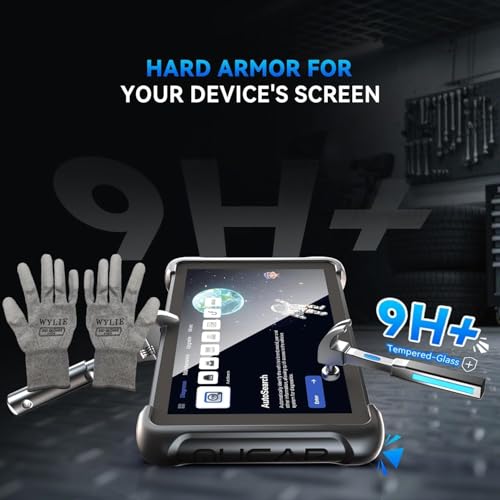 WYLIE Tempered Glass Screen Protector for Mucar 892BT Scanner - 9H Hardness HD Clarity Anti-Scratch & Easy Installation Professional Tools 4 Pack