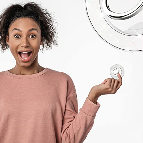Magnetic Phone Ring Holder for magsafe, Glitter Magnetic Grip Compatible with iPhone 17 16 15 14 13 12 Pro max,Pro,Plus,Mini Mag Safe Accessories,Adjustable Kickstand,White - color: Glitter White
