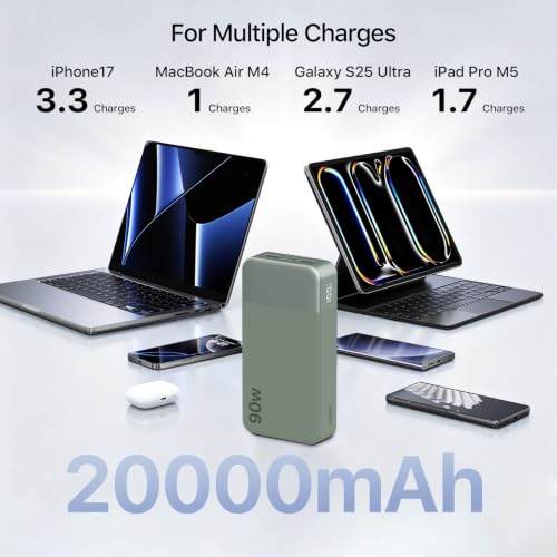 NOBIS Portable Charger 20000mAh 90W Laptop Power Bank - color: Green