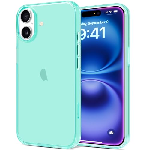 JJGoo Compatible with iPhone 16 Case Clear, Soft Transparent TPU Cover, Slim Thin Shockproof Phone Case for iPhone 16 6.1-Inch, Green - color: Green, size: for iPhone 16