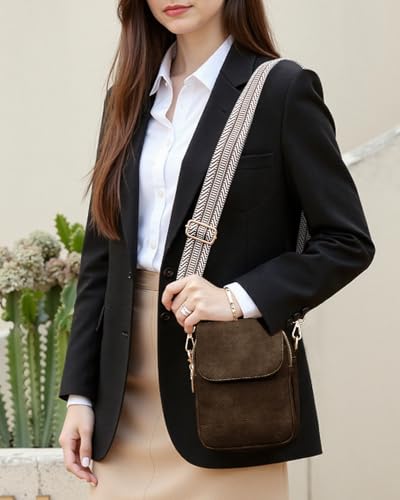 Fashion Small Crossbody Bags for Women Trendy Designer Cell Phone Purses | Adjustable Straps,with Card Holder,Detachable Wristlet Strap,small Cross Body Bag for Woman,Mini Bags,Travel Purse,Work,Gym - color: Coffee