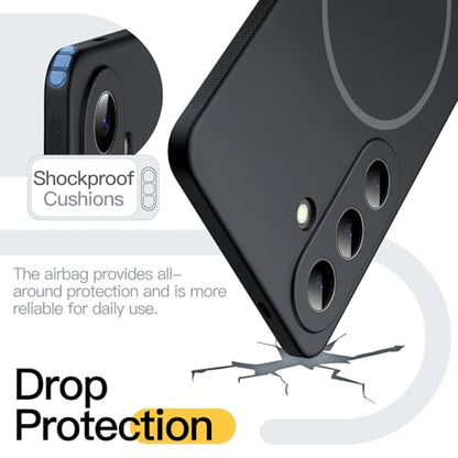 JETech Slim Magnetic Case for Samsung Galaxy S26, Anti-Slip, Black | Compatible with MagSafe, Full Camera Lens Protection, Soft TPU Cover, Shockproof - color: Black, size: Galaxy S26