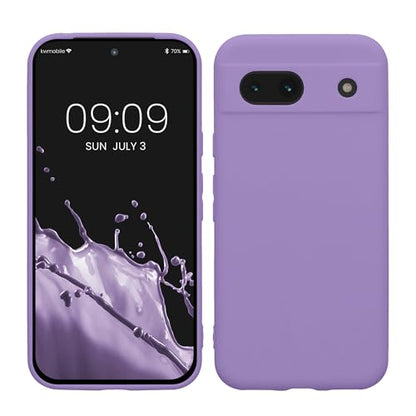 kwmobile Case Compatible with Google Pixel 8a Case - Protective Slim TPU Phone Cover - Soft Matte Finish - Violet Purple - color: violet purple